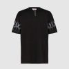 Uomo Vision of Super T-Shirt | T-Shirt Nera Con Fiamme Grigie