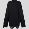 Uomo Vision of Super Maglie | Cardigan Nero Con Fiamme Tribali Bianche