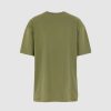 Uomo Vision of Super T-Shirt | T-Shirt Verde Con Cuore Fiammeggiante Ricamato