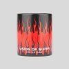 Uomo Vision of Super Accessori | Tazza Nera Con Triple Fiamme E Stampa Del Logo