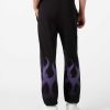 Uomo Vision of Super Pantaloni | Pantaloni Neri Con Fiamme Viola