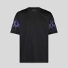 Uomo Vision of Super T-Shirt | T-Shirt Nera Con Fiamme Viola