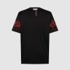 Uomo Vision of Super T-Shirt | Maglietta Nera Con Fiamme Rosse E Logo