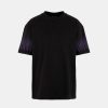 Uomo Vision of Super T-Shirt | T-Shirt Nera Con Fiamme Negative Viola