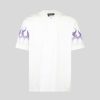 Uomo Vision of Super T-Shirt | T-Shirt Bianca Con Fiamme Viola