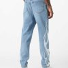 Uomo Vision of Super Pantaloni | Denim Blu Con Fiamme Tribali Bianche