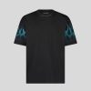 Uomo Vision of Super T-Shirt | T-Shirt Nera Con Fiamme Azzurre