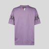 Uomo Vision of Super T-Shirt | T-Shirt Viola Con Fiamme Da Corsa Nere